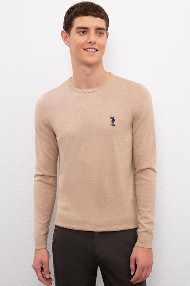 Us Polo Assn Men's Camel Basic Knitwear Sweater 50224739-VR122