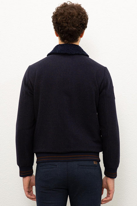 Us Polo  Assn Men Navy Blue Jacket Cache