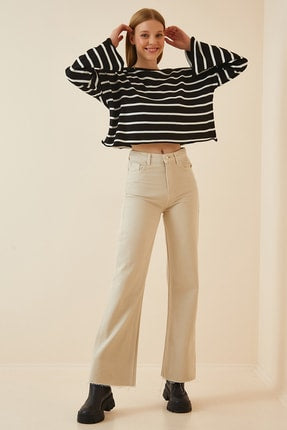 Happiness Ist. Women's Cream High Waist Mom Jeans