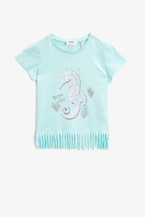 Koton Kids Girl's Water Green T-Shirt