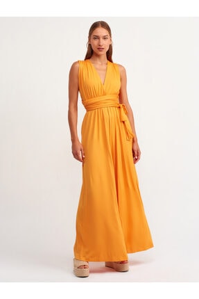 Dilvin 7956 Halterneck Jumpsuit Orange