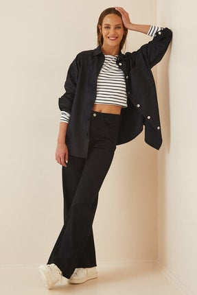 Happiness Ist. Women's Black Long Wide Leg Jean