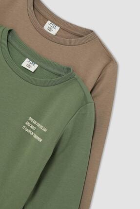 DeFacto Boys Regular Fit Crew Neck Soft Feathered 2-Pack Sweatshirt