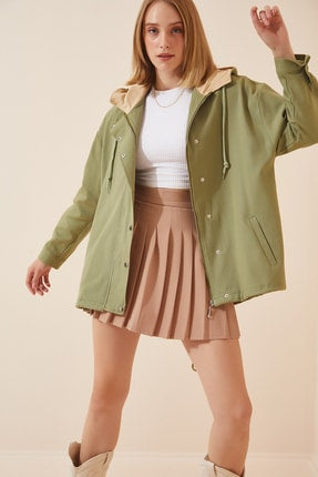 Happiness Ist. Women's Green Seasonal Gabardine Oversize Jacket