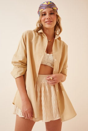 Happiness Ist. Women's Biscuit Oversize Long Basic Shirt DD00842