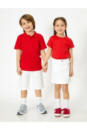 Koton Kids Red Boys Red Crew Neck T-Shirt for Girls