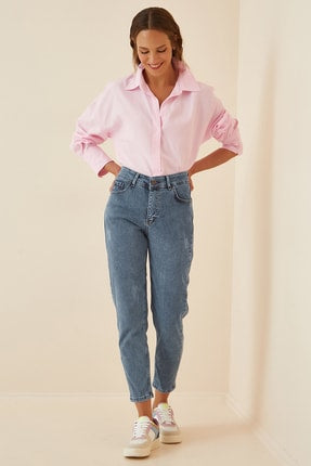 Happiness Ist. Women's Medium Blue High Waist Slim Fit Jean