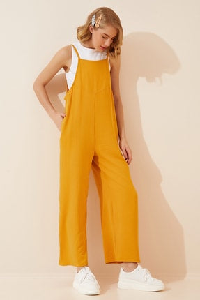 Happiness Ist. Women's Mustard Pocket Gardener Jumpsuit DD00910