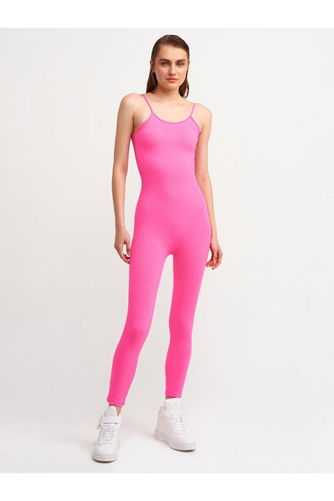 Dilvin Women's Neon Fuchsia Strap Jumpsuit