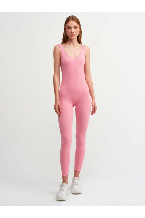 Dilvin Pink Corduroy Jumpsuit