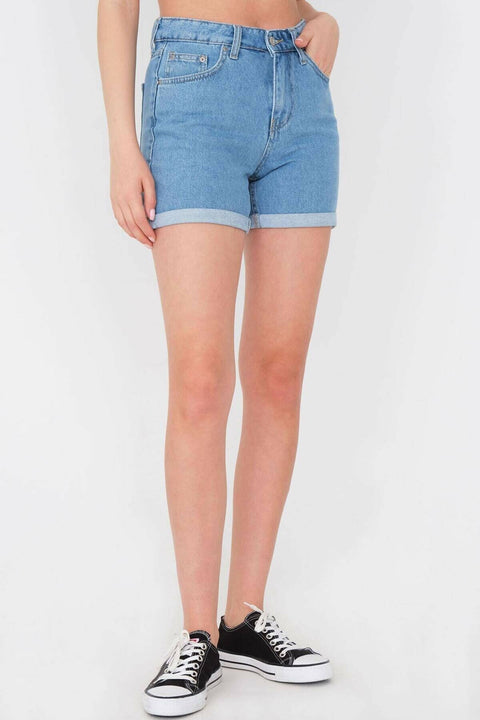 Addax Women's Blue Denim Shorts
