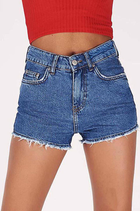 Addax Women's Blue Denim Shorts