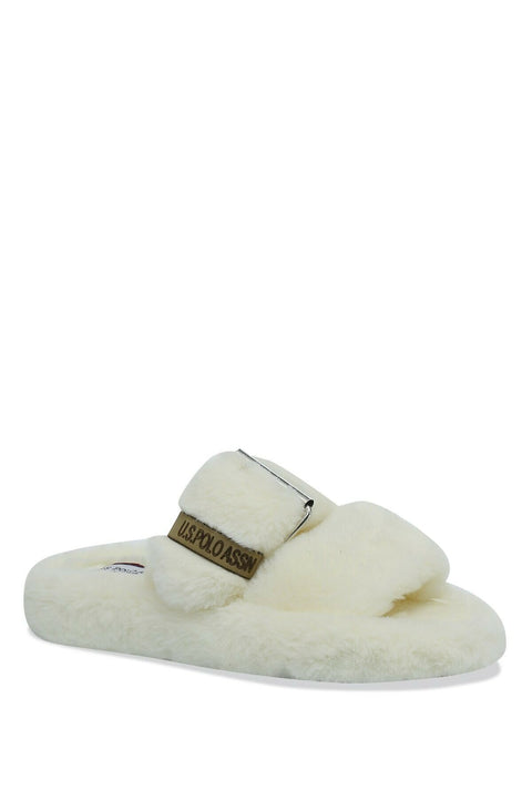 Us Polo Assn Pilly White Women's Indoor Slippers
