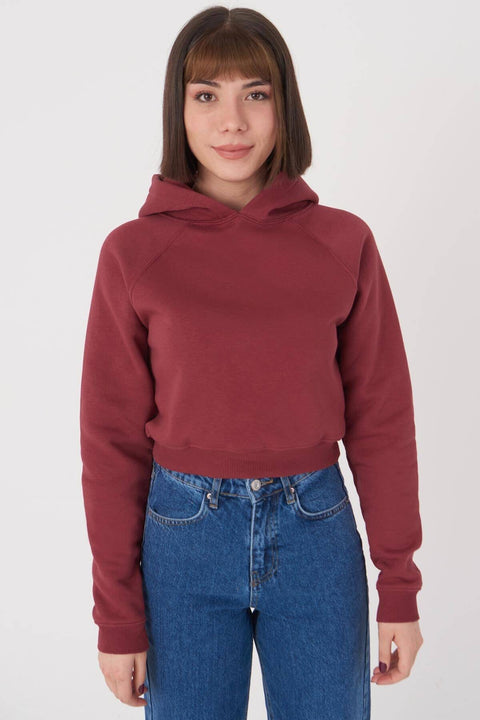 Addax Women Cherry Hoodie Short Sweat S0712