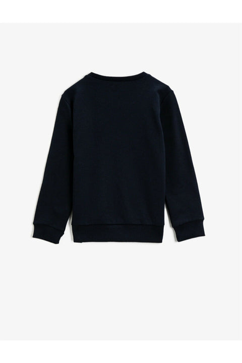 Koton Boys Navy Blue Printed Sweatshirt