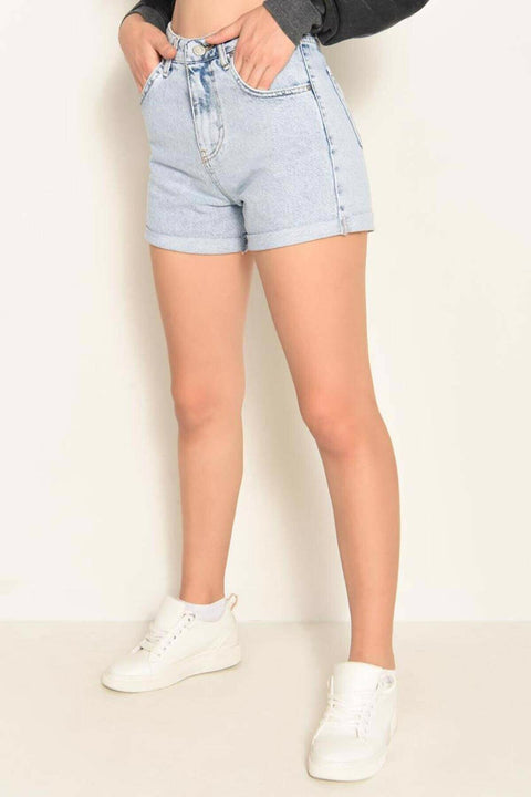 Addax Women's Blue Denim Shorts