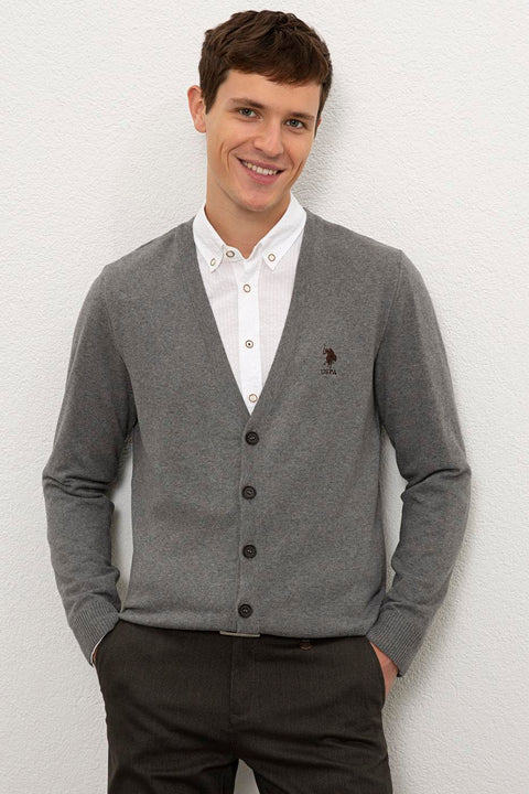 Us Polo Assn Gray Knitwear Cardigan
