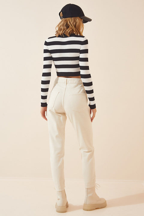 Happiness Ist. Women's Cream High Waist Mom Jeans
