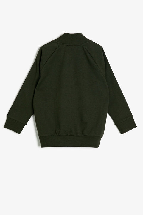 Koton Boys Green Zipper Detailed Sweatshirt