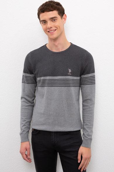 Us Polo Assn Men's Gray Knitwear Sweater 50223948-VR109