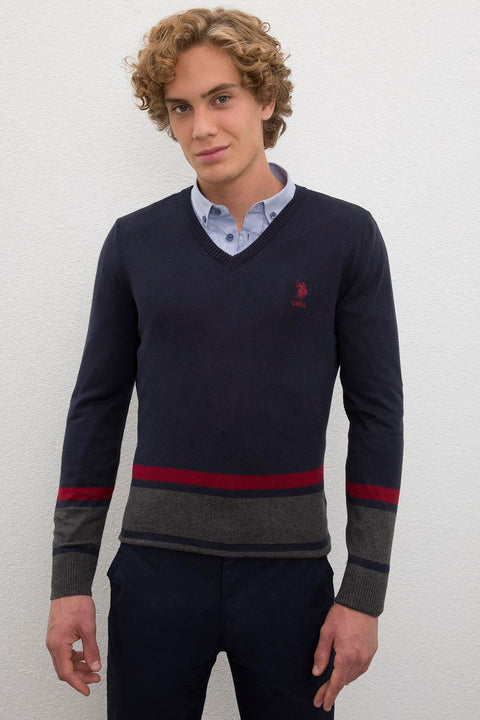 Us Polo Assn Men's Navy Blue Knitwear Sweater 50205666-VR033