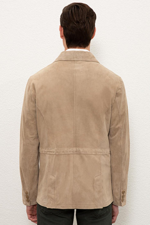 Us Polo Assn Men Beige Leather Jacket