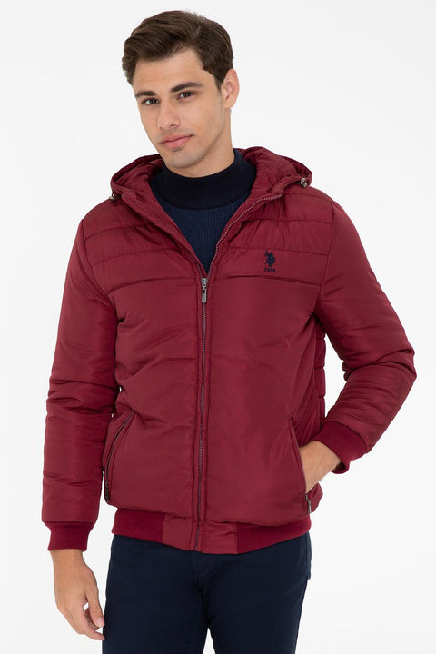 Us Polo Assn Men Burgundy Jacket Synthetic