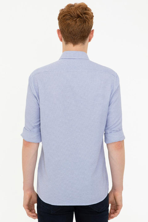 Us Polo Assn Men's Blue Shirt Long Sleeve 50249785-VR045