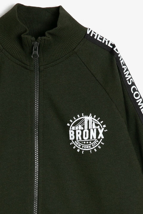 Koton Boys Green Zipper Detailed Sweatshirt