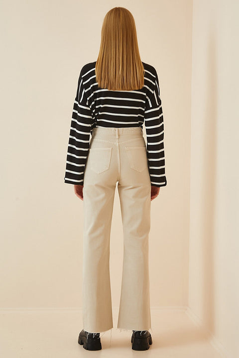 Happiness Ist. Women's Cream High Waist Mom Jeans