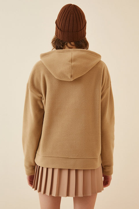 Happiness Women's Biscuit Hooded Winter Fleece Sweatshirt