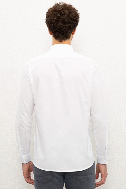 Us Polo Assn Men's White Shirt Long Sleeve 50226558-VR013