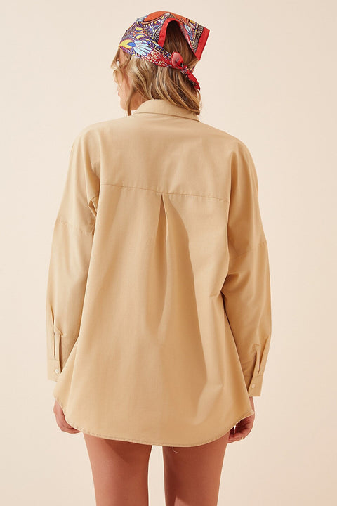 Happiness Ist. Women's Biscuit Oversize Long Basic Shirt DD00842