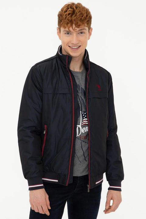 Us Polo  Assn Men Navy Blue Jacket  Synthetic