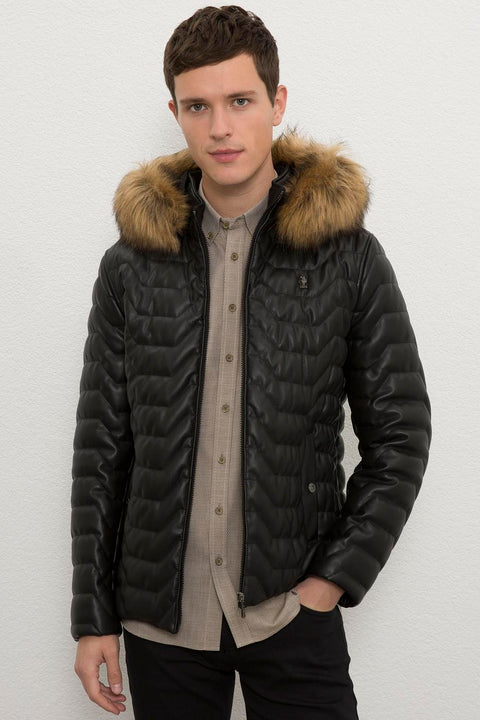 Us Polo  Assn Men  Black Leather Jacket