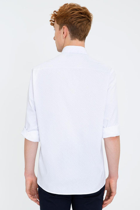 Us Polo Assn Men's White Shirt Long Sleeve 50238403-VR013