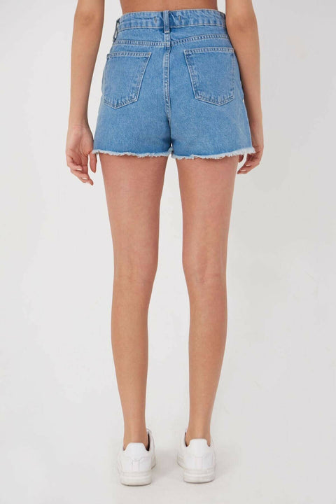 Addax Women's Blue Denim Shorts