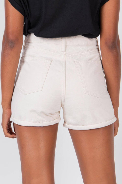 Addax Women's White Detailed Shorts