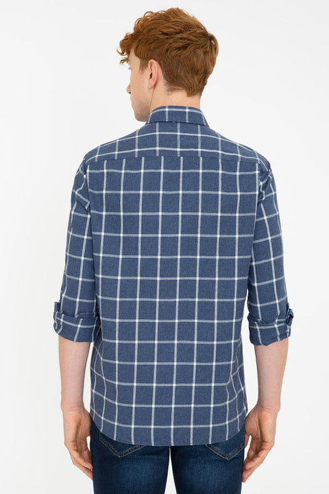 Us Polo Assn Men's Navy Blue Shirt Long Sleeve 50238130-VR033