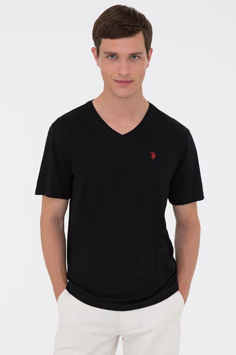Us Polo Assn Men's Black T-Shirt Basic 50232305-VR046