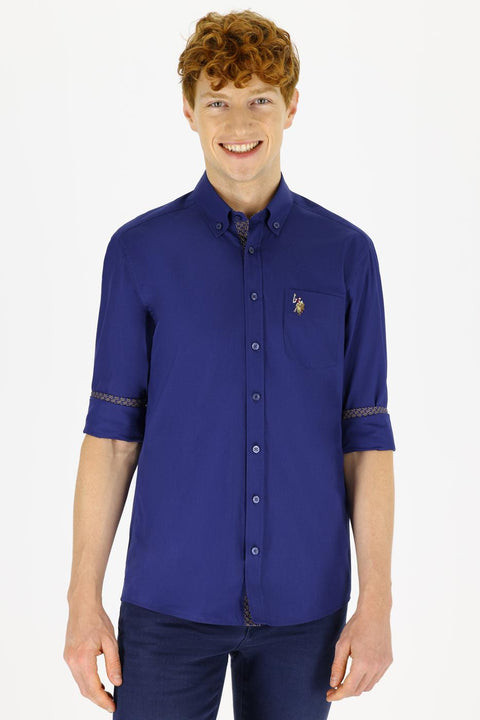 Us Polo Assn Men's Navy Blue Shirt Long Sleeve 50238383-VR033