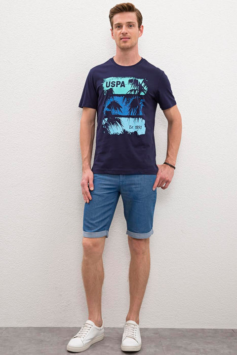 Us Polo Assn Men's Blue Denim Bermuda 50219099-DN0022