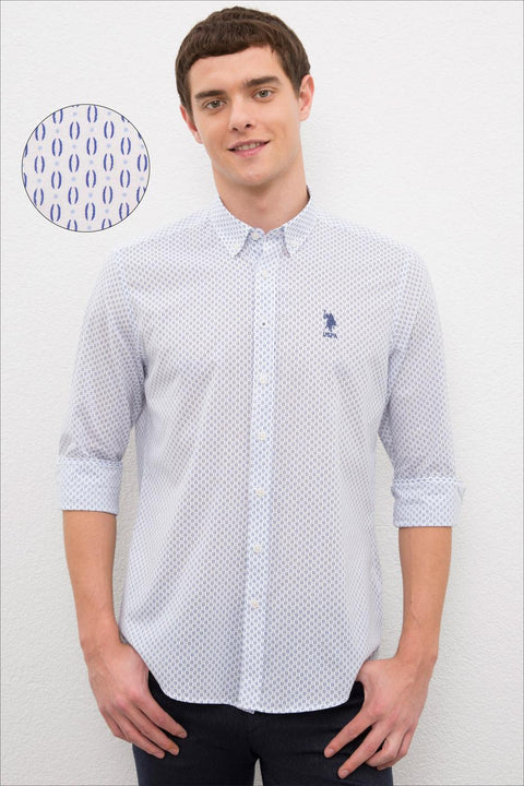Us Polo Assn White Shirt Long Sleeve 50219332-VR013