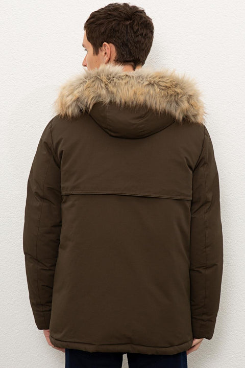 Us Polo  Assn Men Khaki Coat Syntheti