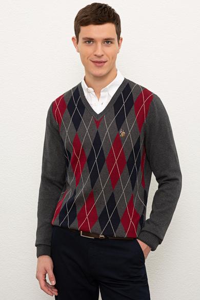 US Polo Assn Men's Gray Knitwear Sweater 50228358-VR081