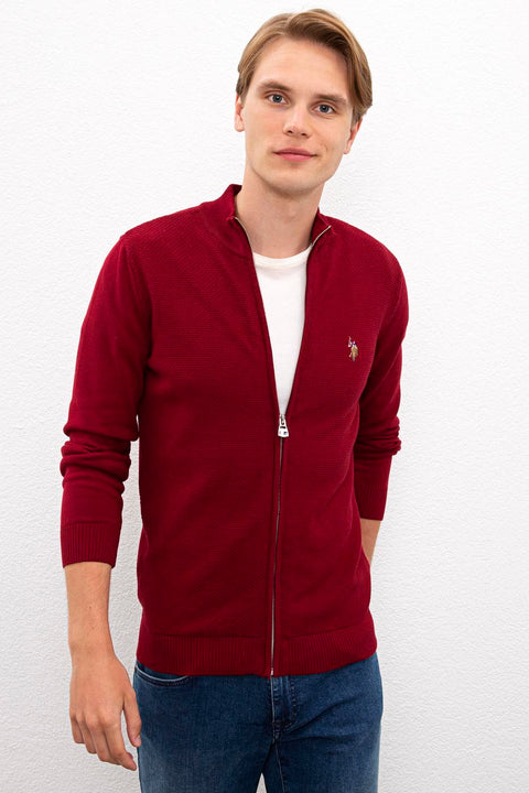 Us Polo Assn Burgundy  Knitwear Cardigan Basic