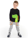 Denokids Croc Black&Grey Boy Pants Set