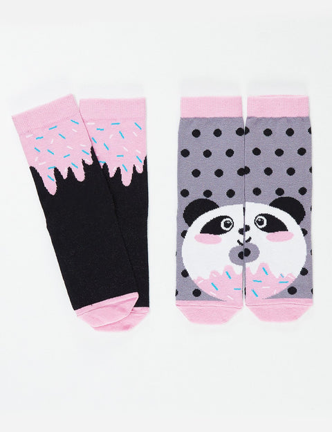 Denokids Panda&Cream Girl 2-Pack Socks Set