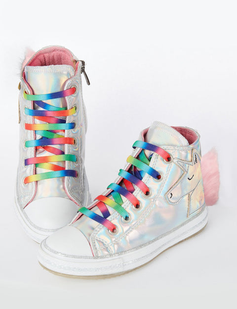 Denokids Unicorn Hologram High Top Sneakers