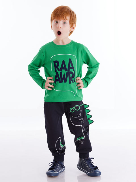 Denokids 3D Dino Spike Boy Pants Set